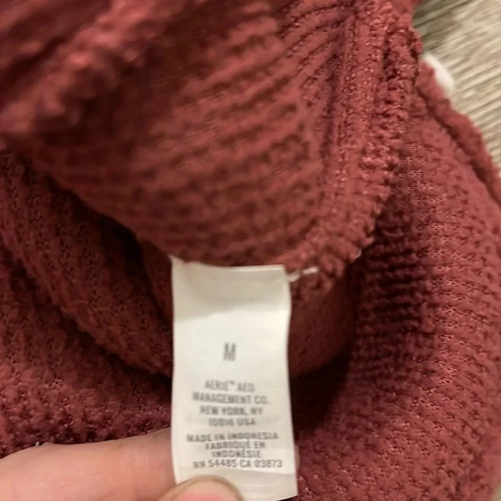 Aerie dream Sherpa pull over sweater pink size medium sweatshirt - Picture 8 of 9